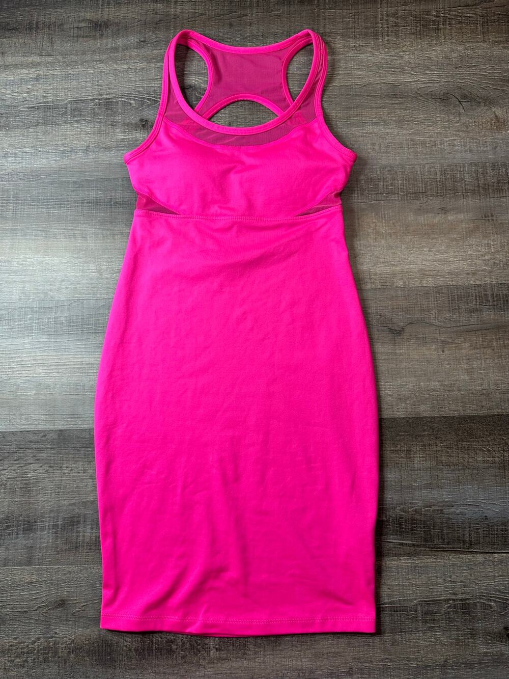 Fabletics Tropez Hot Pink Dress Sporty Activewear Racer Back Built in Bra XXS